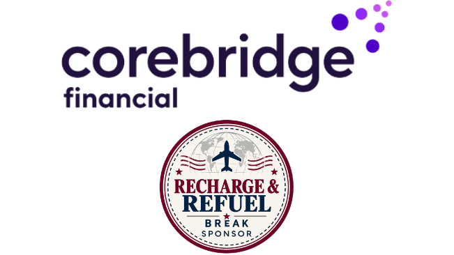 Corebridge Financial logo, Recharge & Refuel Break Sponsor.