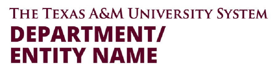 Word Logo - The Texas A&M University System - Department/Entity Name Horizontal Logo